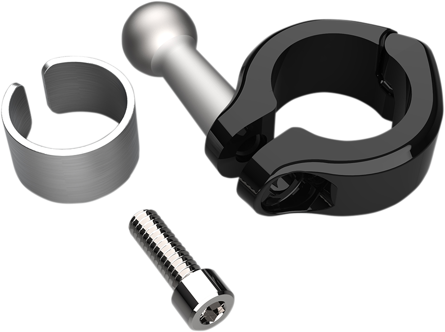 Ball Mount - Aluminum Clamp - 7/8" - 1" Handlebars - Black - Lutzka's Garage