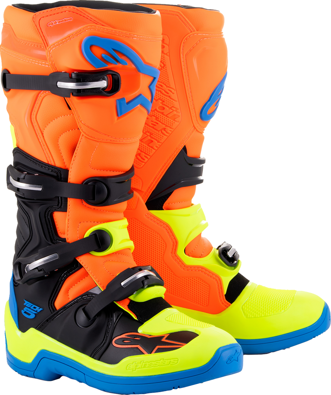 Tech 5 Boots - Orange Fluorescent/Blue/Yellow Fluorescent - US 7 - Lutzka's Garage