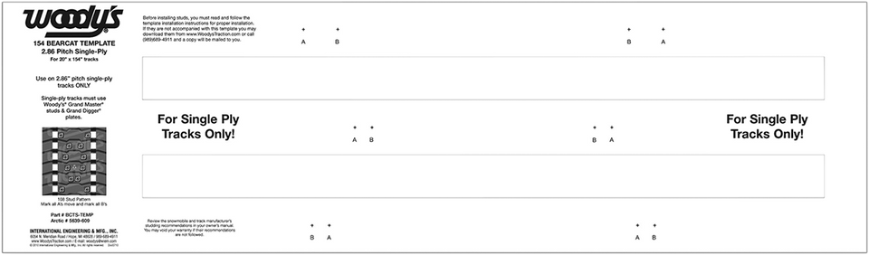 Studding Template - Track - 154" - 2.86" Pitch