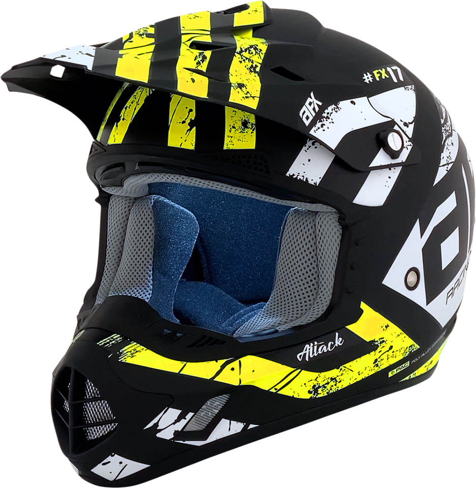 FX-17Y Helmet - Attack - Matte Black/Hi-Vis Yellow - Small - Lutzka's Garage