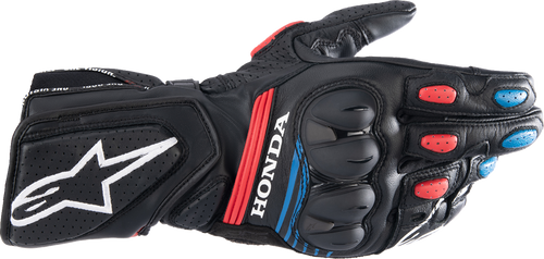 Honda SP-8 V3 Gloves - Black/Bright Red/Blue - Small - Lutzka's Garage