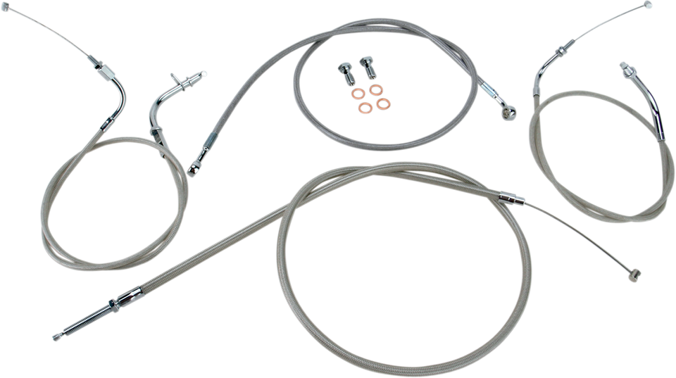 Cable Line Kit - 12" - 14" - XVS650CU - Stainless Steel - Lutzka's Garage