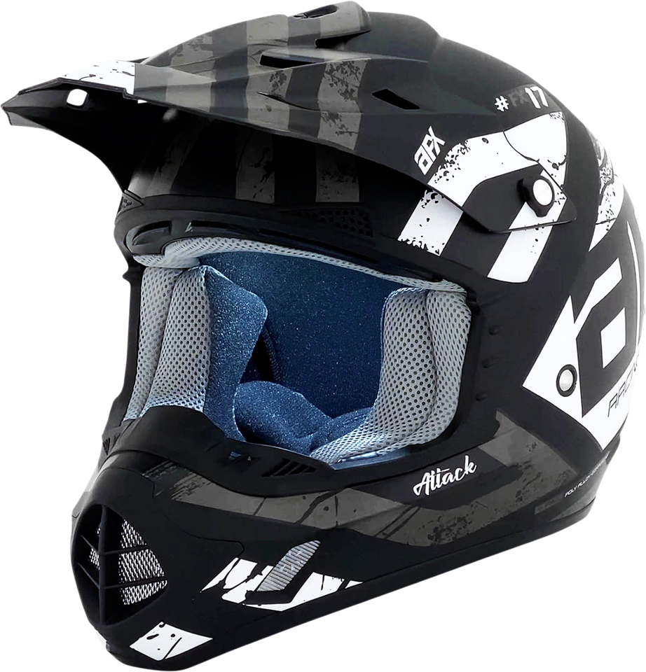 FX-17Y Helmet - Attack - Matte Black/Silver - Medium - Lutzka's Garage