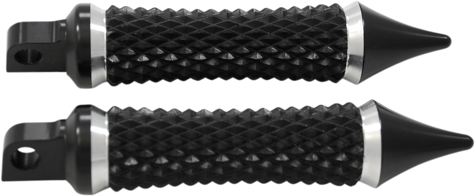 Cross Cut Footepegs - Black - Lutzka's Garage