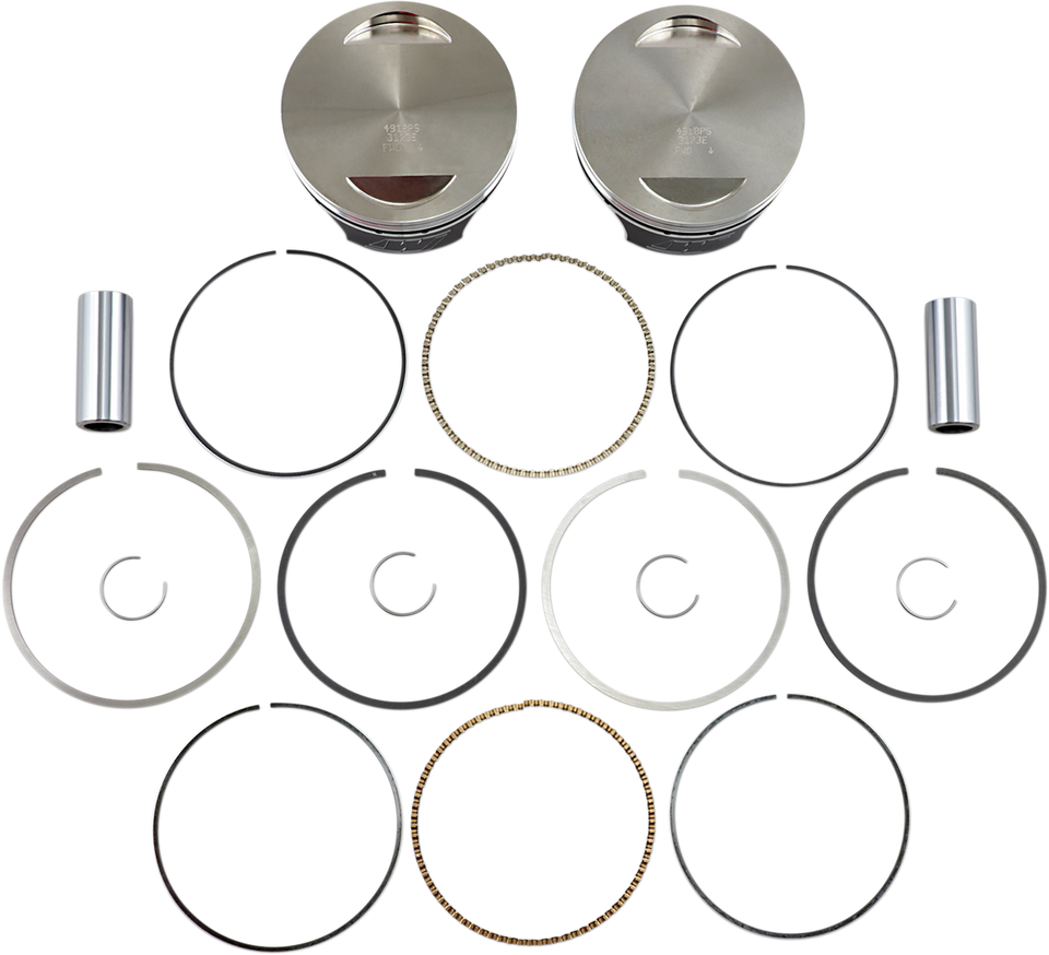 Piston Kit - 4.000" - 96/103 Cubic Inch Bored to 110 Cubic Inch - Twin Cam