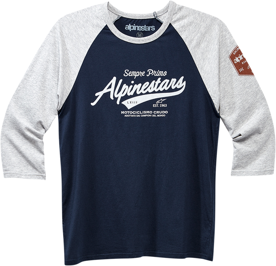 Script T-Shirt - Heather Gray/Navy - Large - Lutzka's Garage