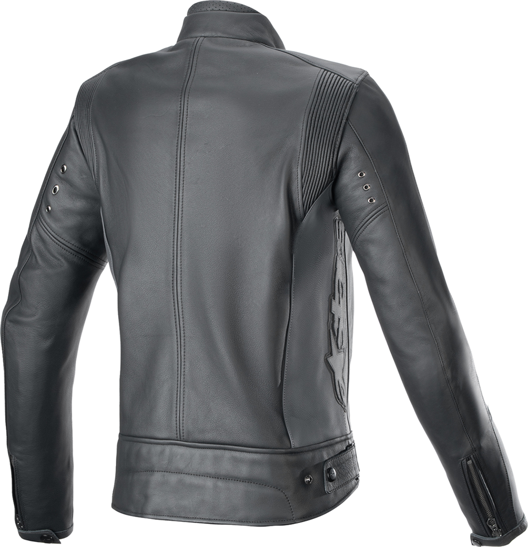 Stella Dyno Leather Jacket - Black Tar Gray/Dark Gray - XS - Lutzka's Garage