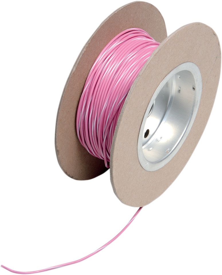 100 Wire Spool - 18 Gauge - Pink/White - Lutzka's Garage