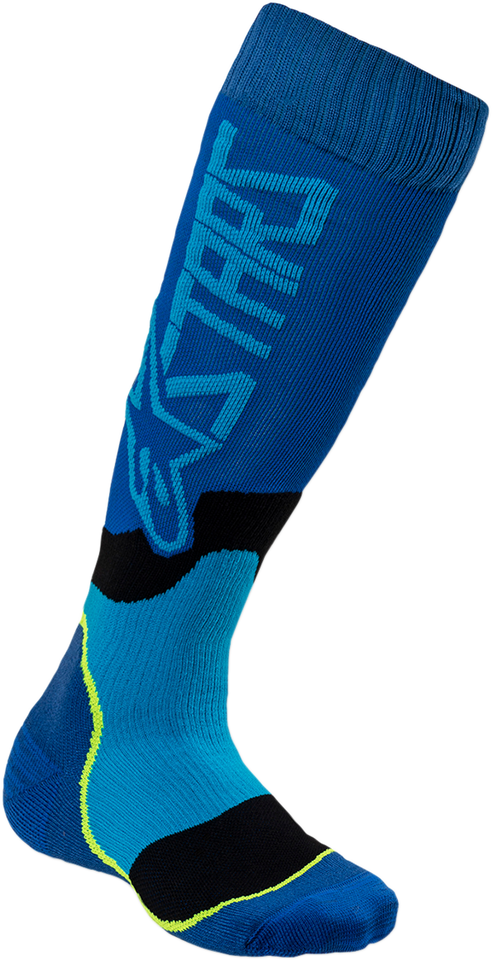 MX Plus 2 Youth Socks - Blue/Cyan -Medium/Large