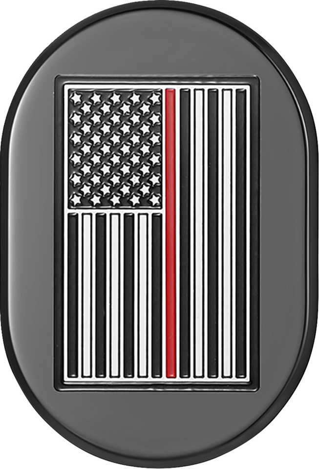 Antenna Cover - Left Rear Fender - Red Line American Flag - Black - Lutzka's Garage