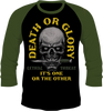 Death or Glory 3/4 Sleeve T-Shirt - Black/Olive - Large - Lutzka's Garage