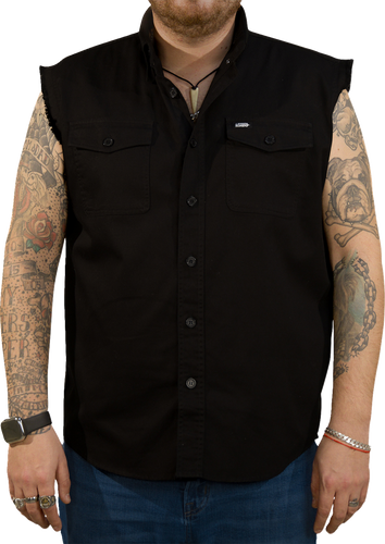 USA Skull Melt Sleeveless Shirt - Black - Medium - Lutzka's Garage