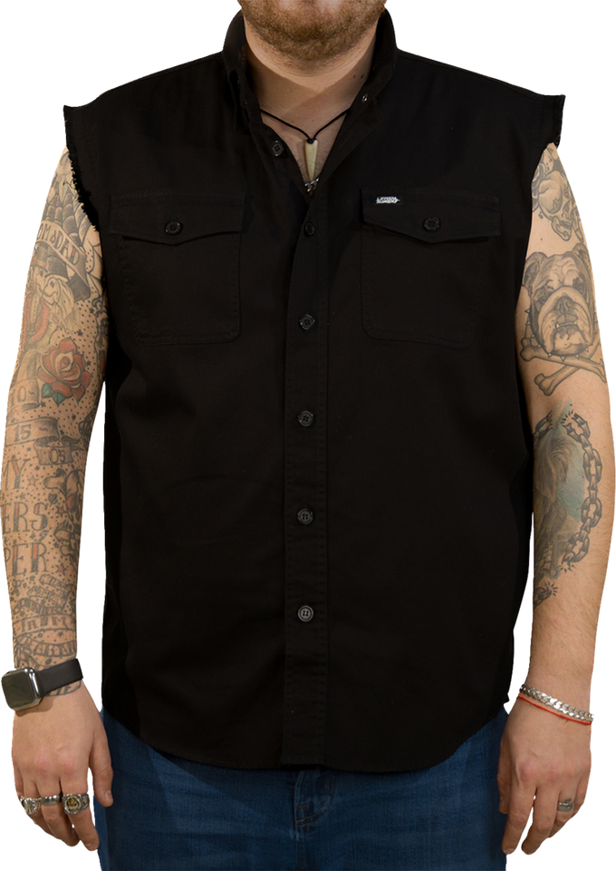 USA Skull Melt Sleeveless Shirt - Black - Medium - Lutzka's Garage