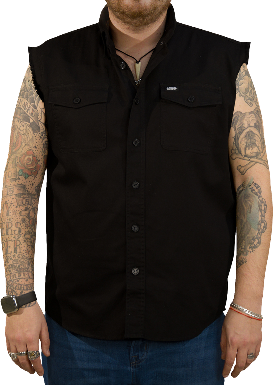 USA Skull Melt Sleeveless Shirt - Black - Medium - Lutzka's Garage