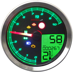 TNT-04 Multi-Function Meter - Silver Bezel - 3.30" Diameter x 2.19" D