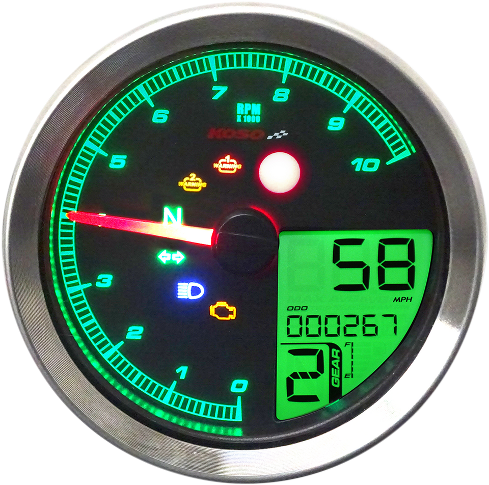 TNT-04 Multi-Function Meter - Silver Bezel - 3.30" Diameter x 2.19" D