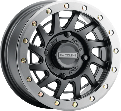 Wheel - Squad - Front/Rear - Black/with Gun Metal Gray Ring - 15x7 - 4/137 - 5+2 (+10 mm)