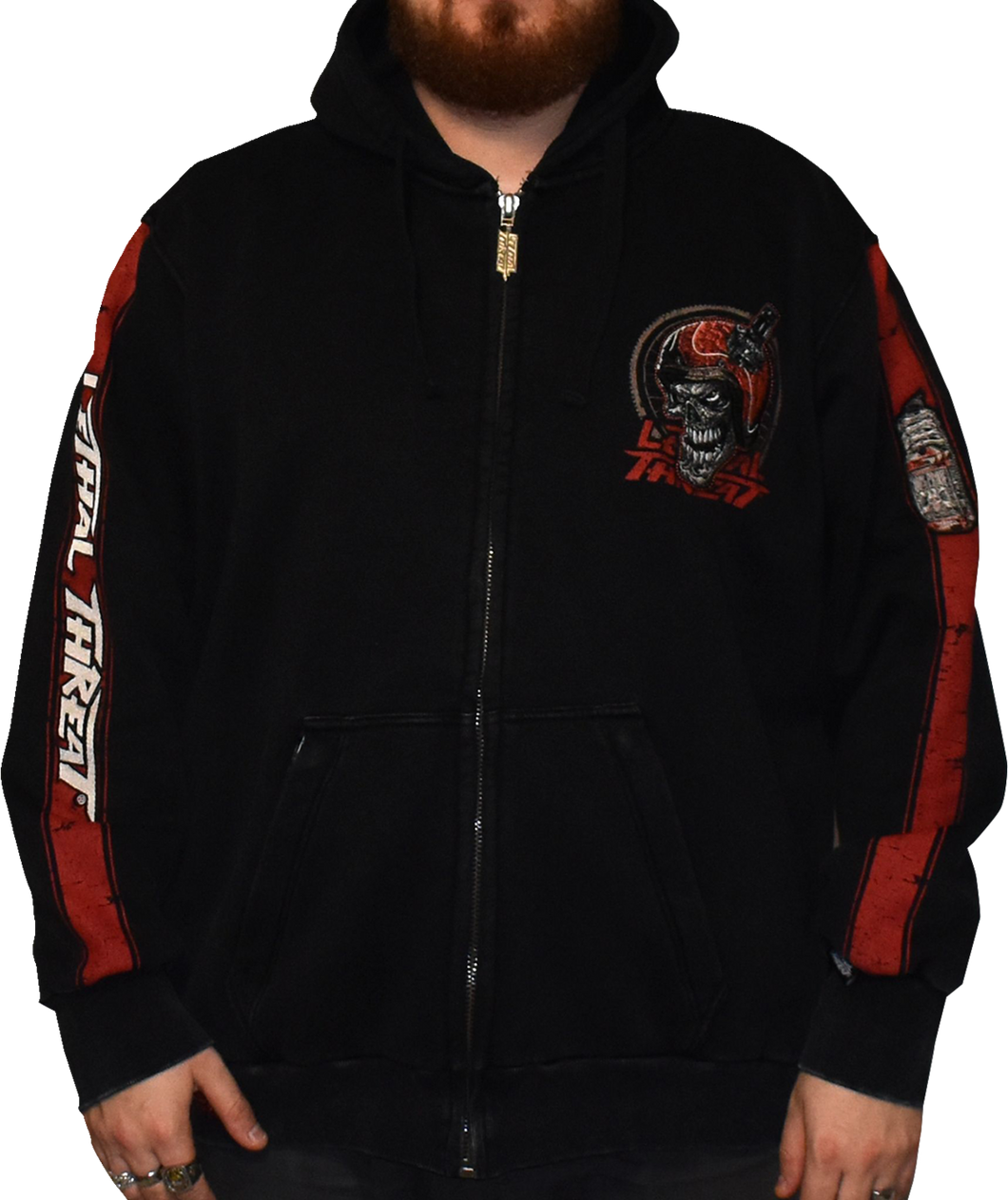 Open Throttle Zip Up Hoodie - Black - Large - Lutzka's Garage