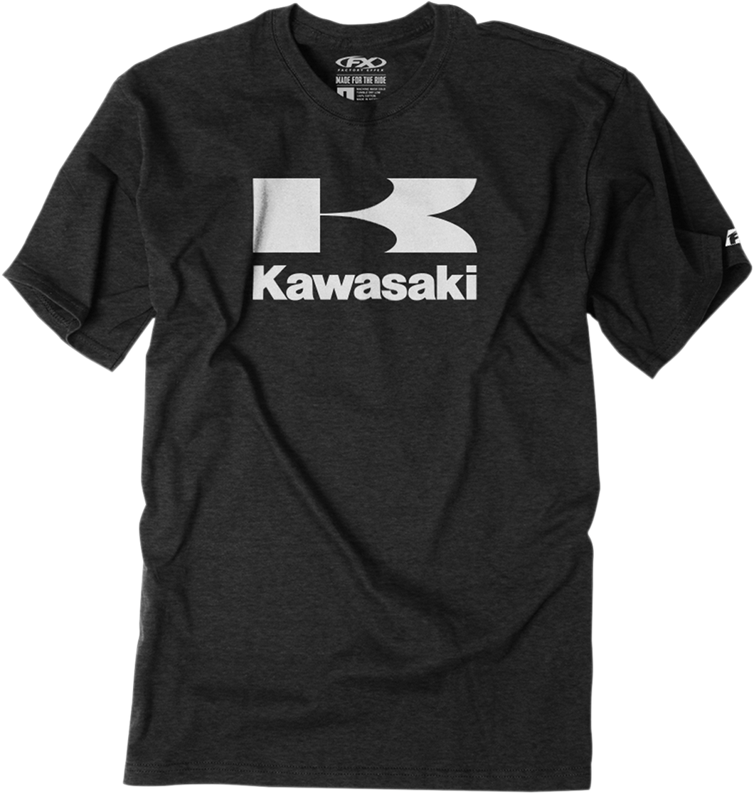 Kawasaki Flying-K T-Shirt - Heather Charcoal - Medium - Lutzka's Garage