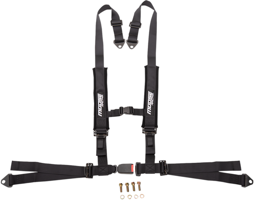 Seat Harness - 4 Point - 2x2 - Black - Lutzka's Garage