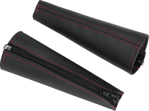 Seat Belt Covers - Black w/ Red Stitching