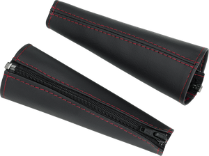 Seat Belt Covers - Black w/ Red Stitching