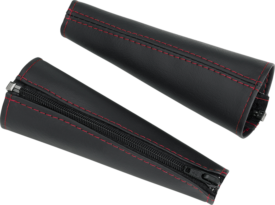 Seat Belt Covers - Black w/ Red Stitching