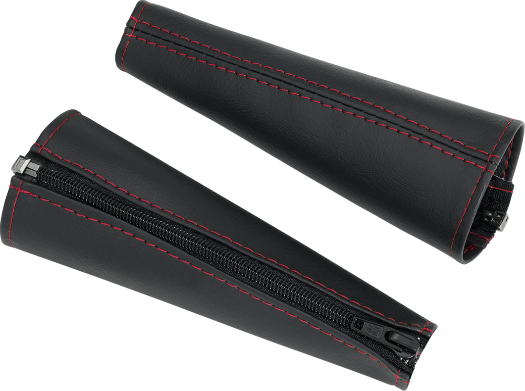 Seat Belt Covers - Black w/ Red Stitching