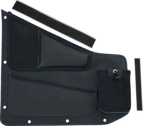 Kaliber Side Organizer - Driver and Passenger - Black w/ Blue Stitching