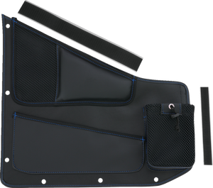 Kaliber Side Organizer - Driver and Passenger - Black w/ Blue Stitching