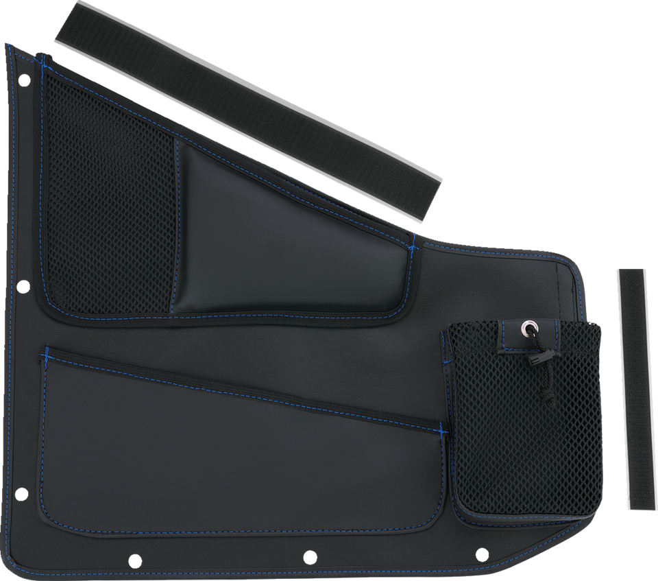 Kaliber Side Organizer - Driver and Passenger - Black w/ Blue Stitching