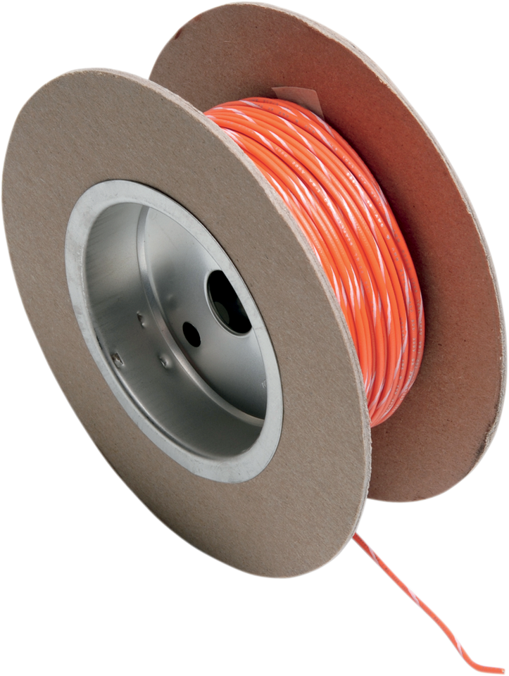 100 Wire Spool - 18 Gauge - Orange/White - Lutzka's Garage