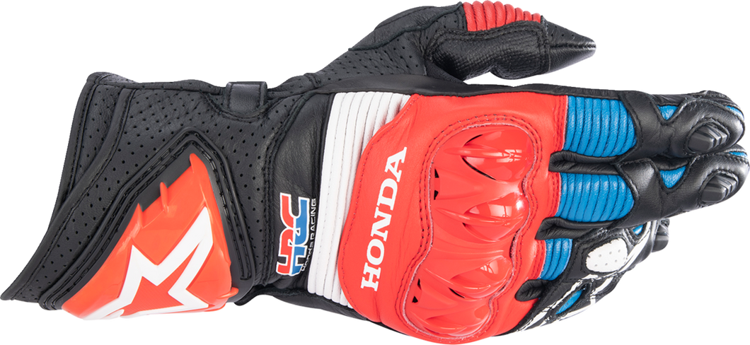 Honda GP Pro R3 Gloves - Black/Bright Red/Blue - Small - Lutzka's Garage