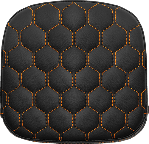 Sissy Bar Pad - Honeycomb - Orange Stitching