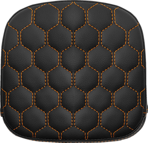 Sissy Bar Pad - Honeycomb - Orange Stitching