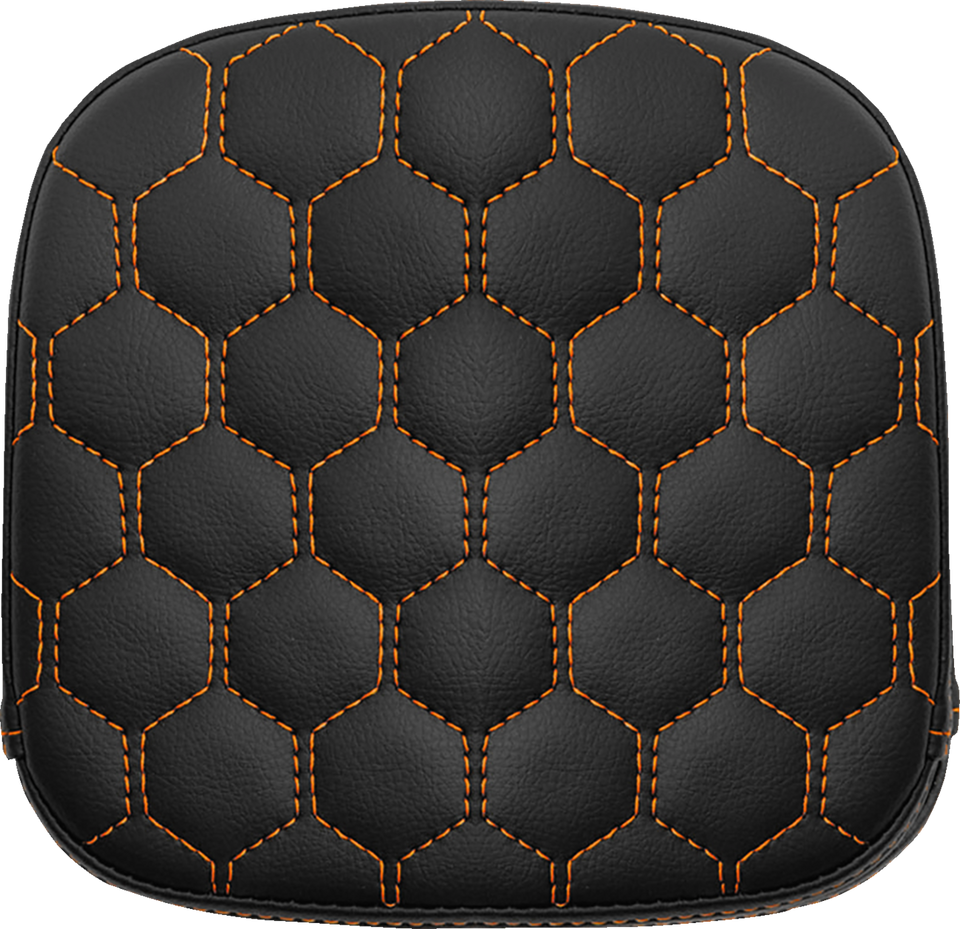 Sissy Bar Pad - Honeycomb - Orange Stitching