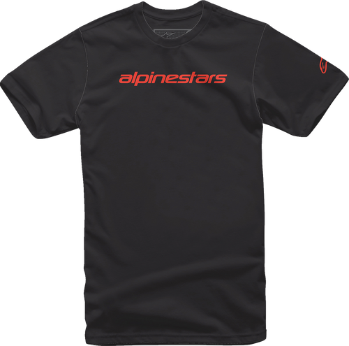 Linear Wordmark T-Shirt - Black/Warm Red - Medium - Lutzka's Garage