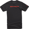 Linear Wordmark T-Shirt - Black/Warm Red - Medium - Lutzka's Garage