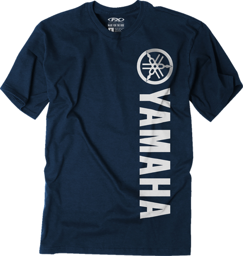 Yamaha Vertical T-Shirt - Heather Navy - Medium - Lutzka's Garage