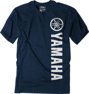 Yamaha Vertical T-Shirt - Heather Navy - Medium - Lutzka's Garage