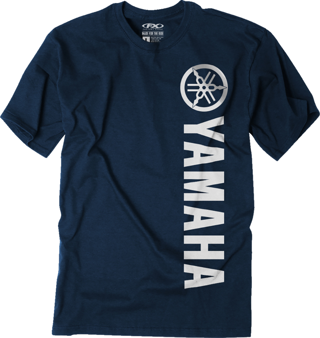 Yamaha Vertical T-Shirt - Heather Navy - Medium - Lutzka's Garage