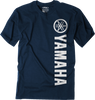 Yamaha Vertical T-Shirt - Heather Navy - Medium - Lutzka's Garage