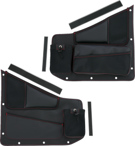 Kaliber Side Organizer - Driver and Passenger - Black w/ Red Stitching