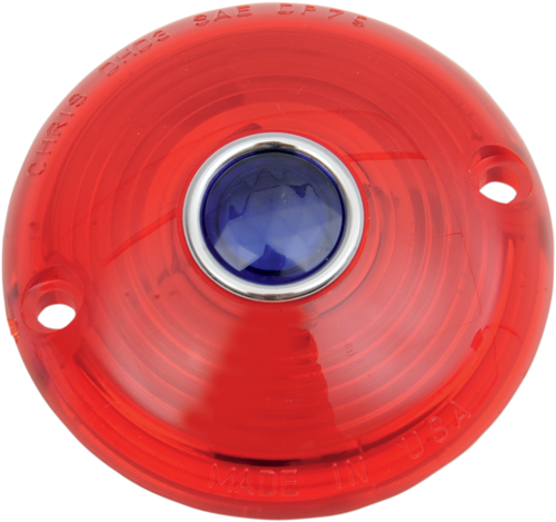 Turn Signal Lens - 63-85 FL - Red with Blue Dot