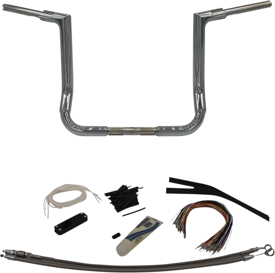 Handlebar Kit - Flat Top - 14" - Chrome - Lutzka's Garage