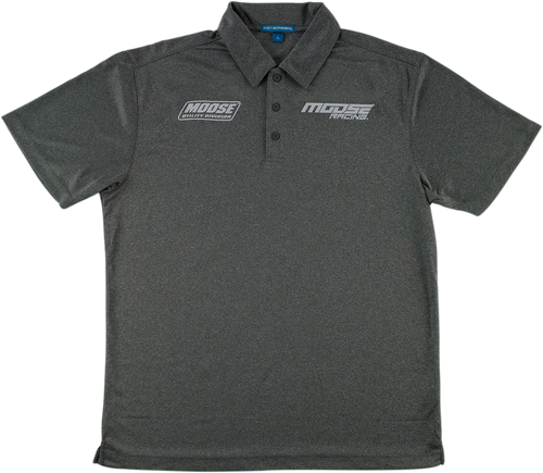 Polo Shirt - Heather Charcoal - Medium - Lutzka's Garage