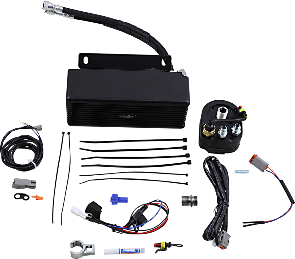 Below Regulator Mount Oil Cooler - Flat Black - Touring/Trike - Lutzka's Garage