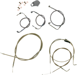 Handlebar Cable/Brake Line Kit - 12" - 14" Ape Hanger Handlebars - Stainless Steel - Lutzka's Garage