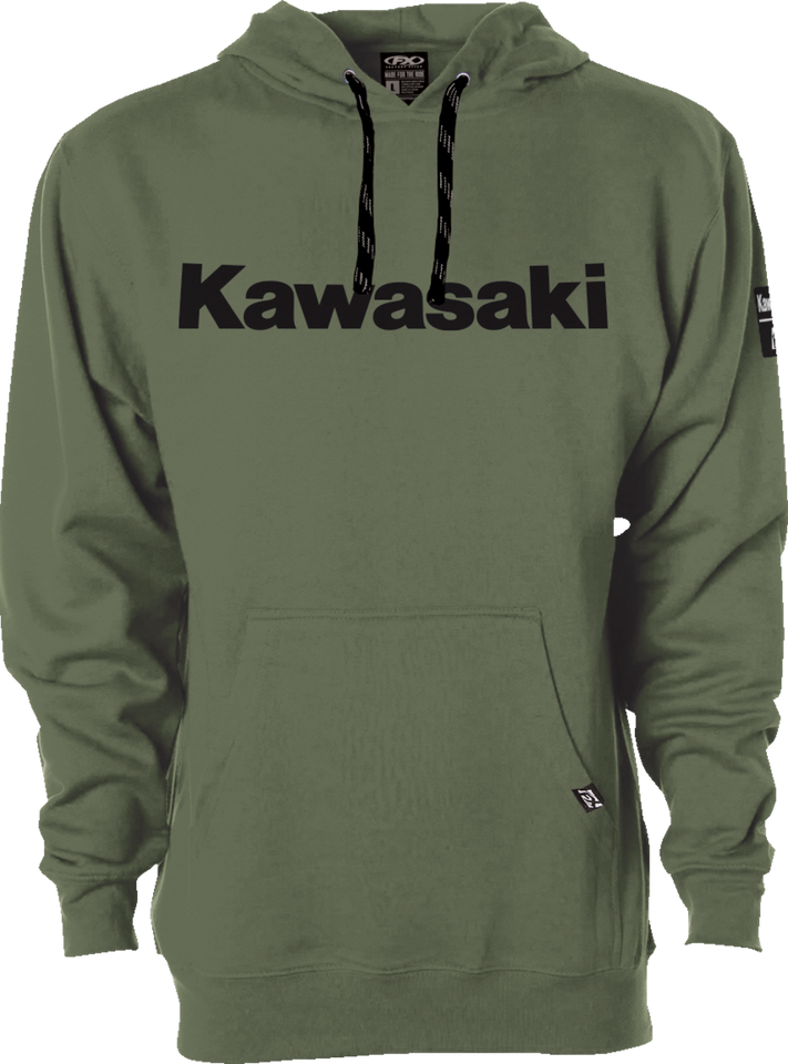 Kawasaki Squad Pullover Hoodie - Army Green - Medium - Lutzka's Garage