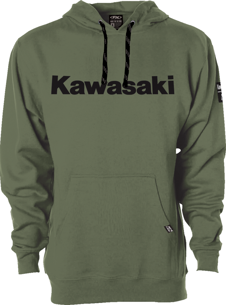 Kawasaki Squad Pullover Hoodie - Army Green - Medium - Lutzka's Garage